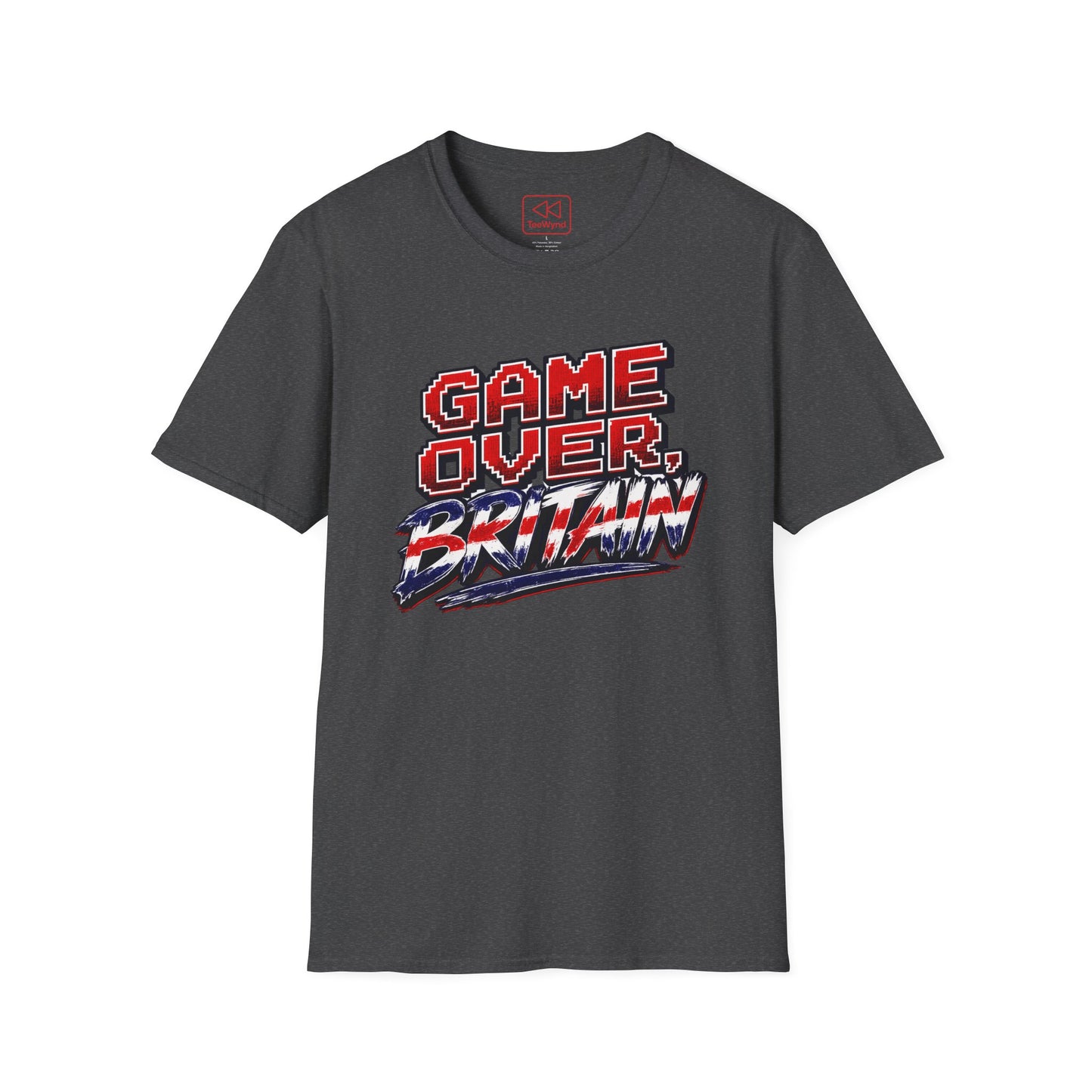 Game Over Britain T-Shirt — Retro Pixel Union Jack Graphic Tee