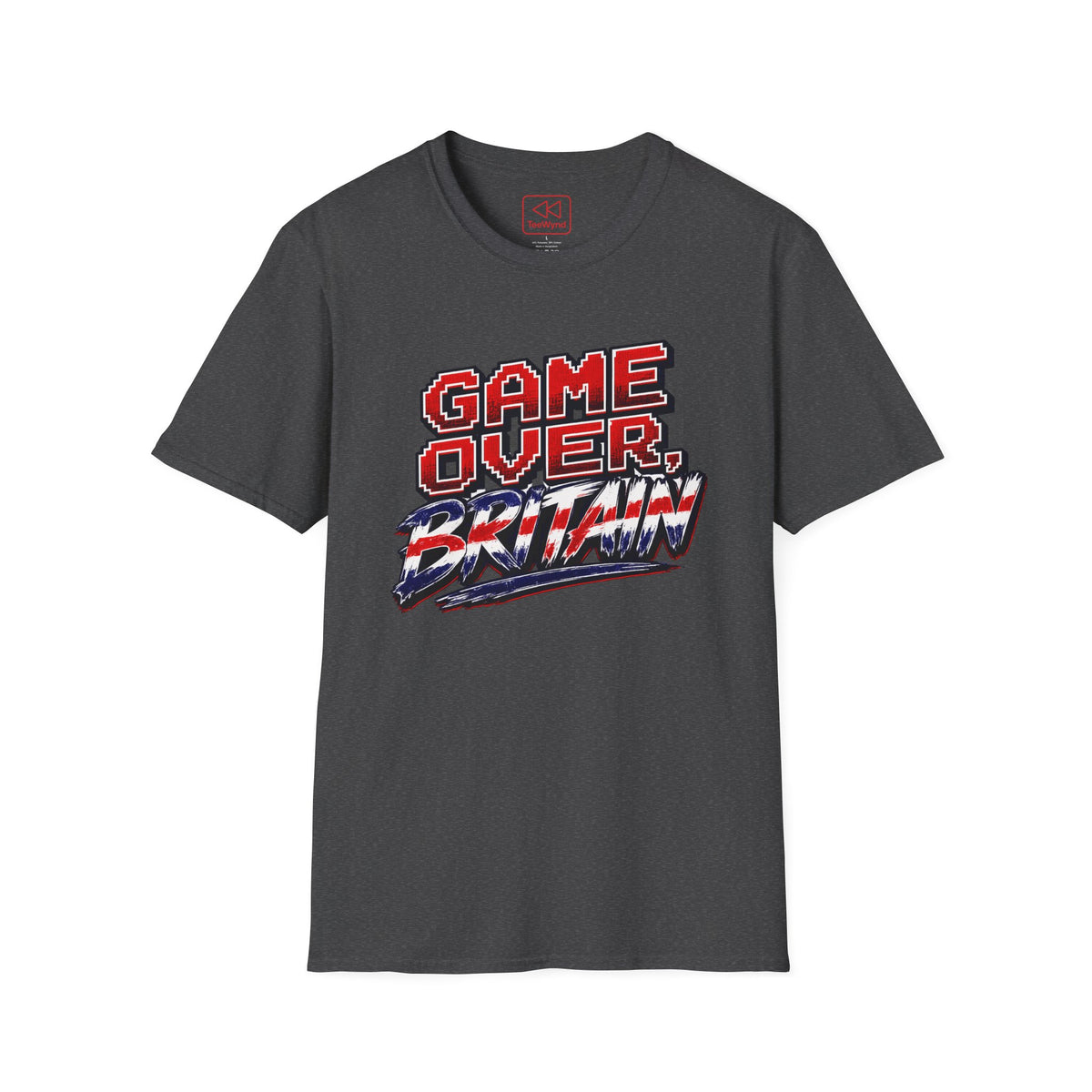 Game Over Britain T-Shirt — Retro Pixel Union Jack Graphic Tee