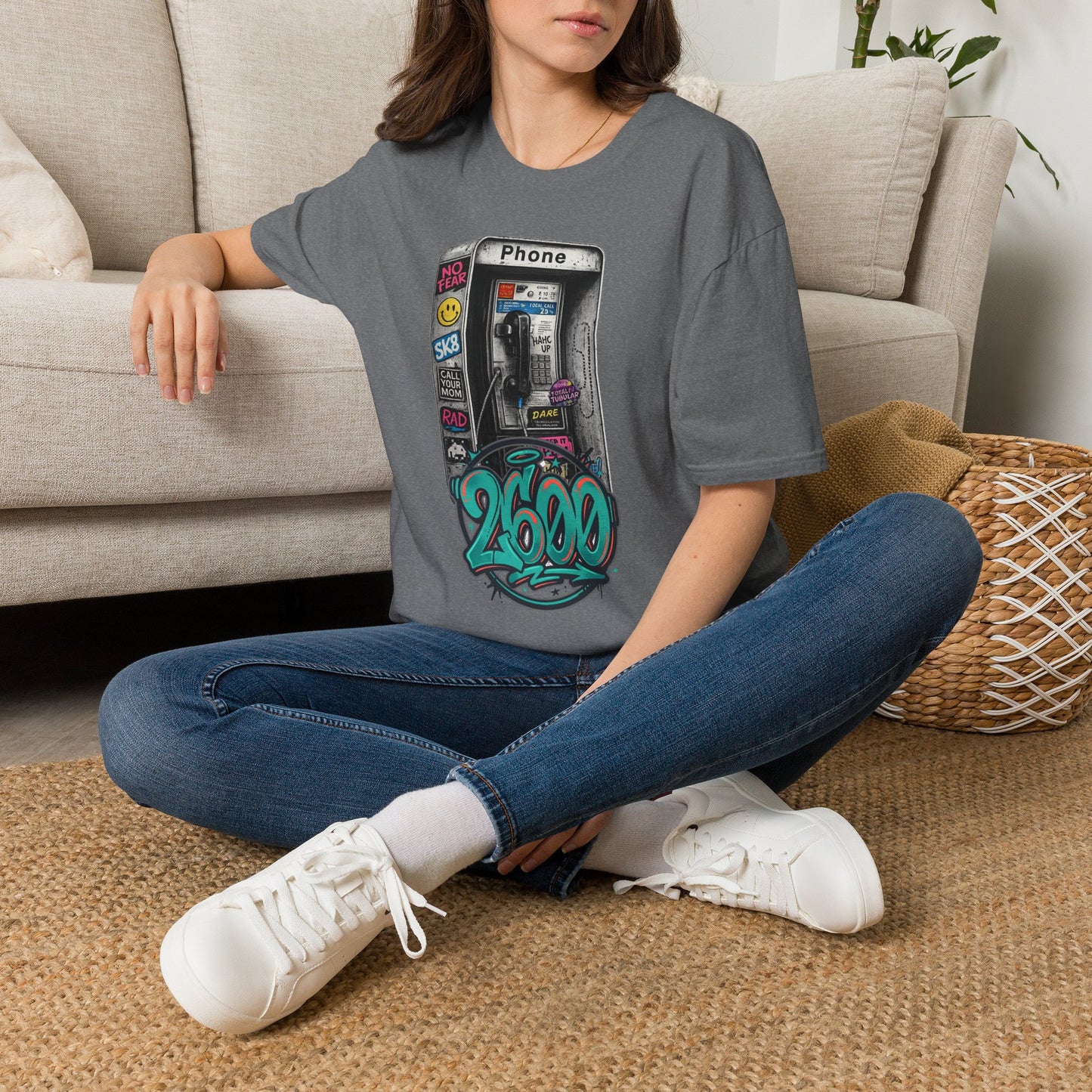 Old School Hacker Tee — "2600" Street Art Vintage Pay Phone T-Shirt