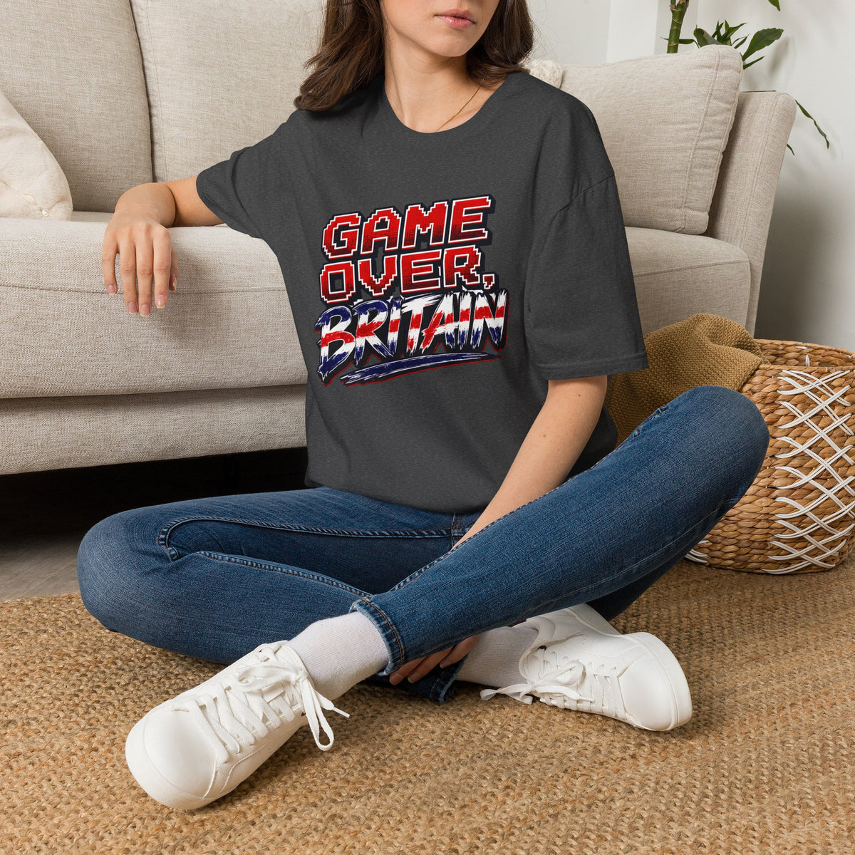 Game Over Britain T-Shirt — Retro Pixel Union Jack Graphic Tee