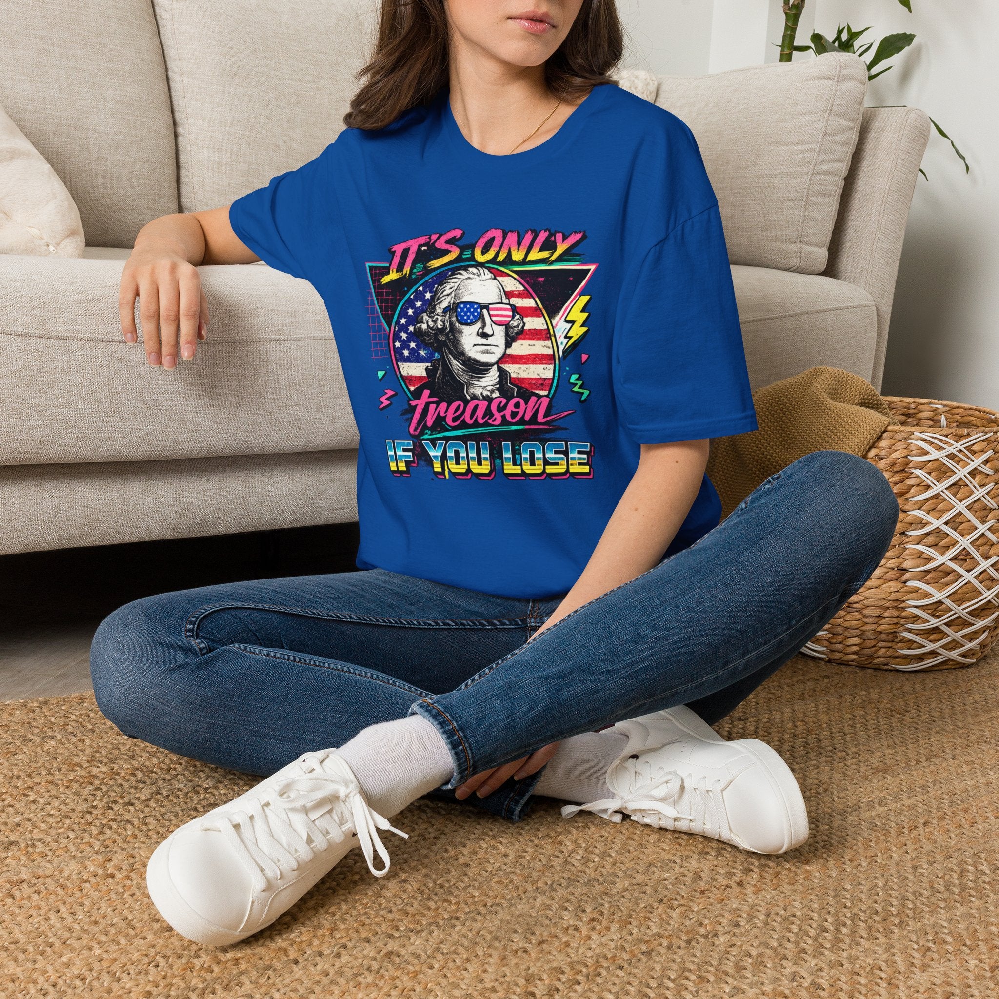 "It's Only Treason If You Lose" Retro George Washington Patriotic Tee