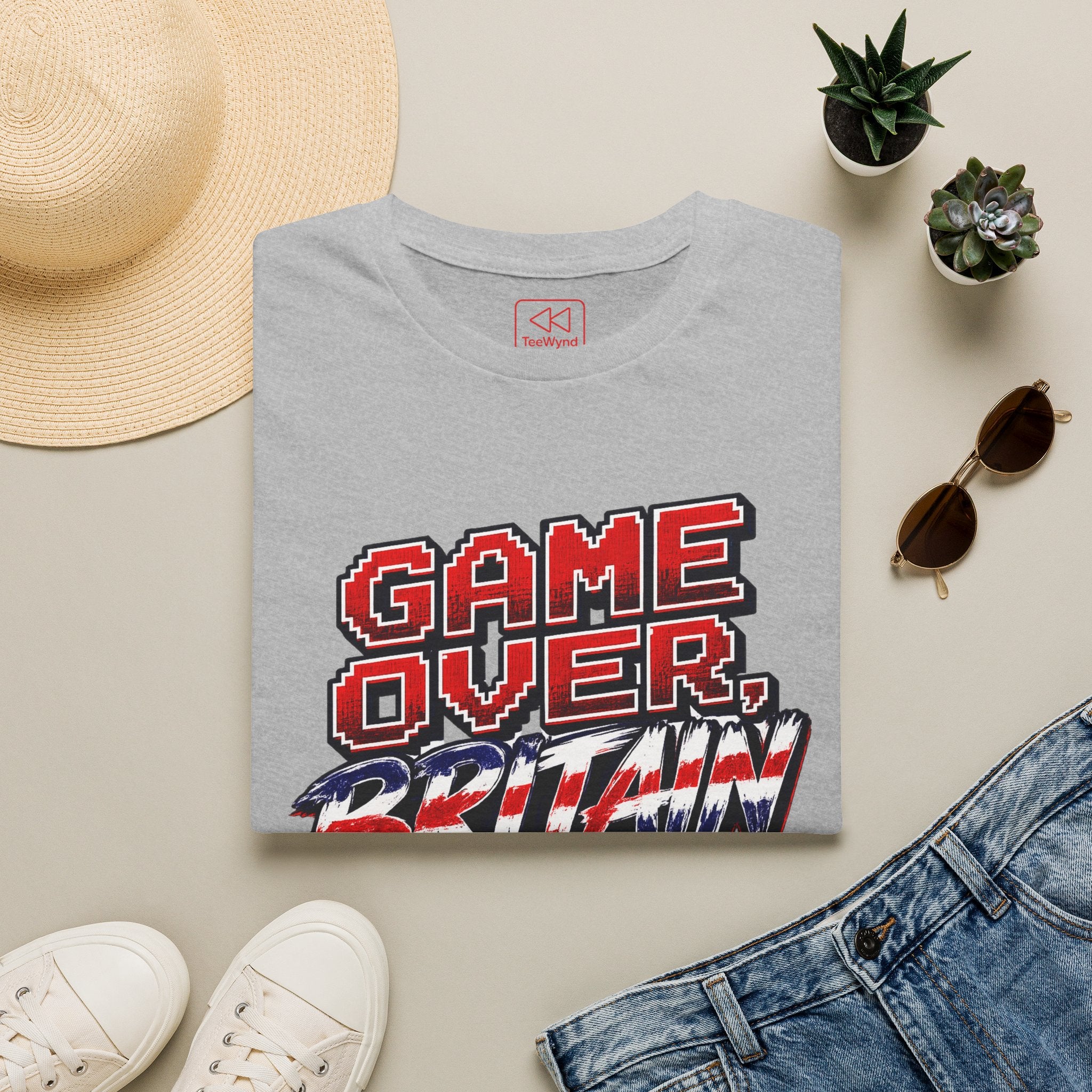 Game Over Britain T-Shirt — Retro Pixel Union Jack Graphic Tee