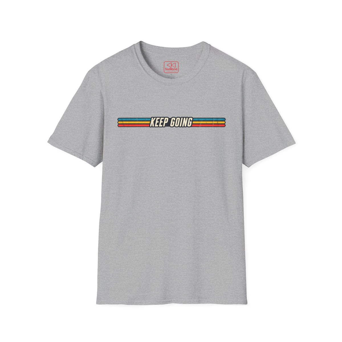 Keep Going Retro Stripe T-Shirt — Motivational Vintage Graphic Tee