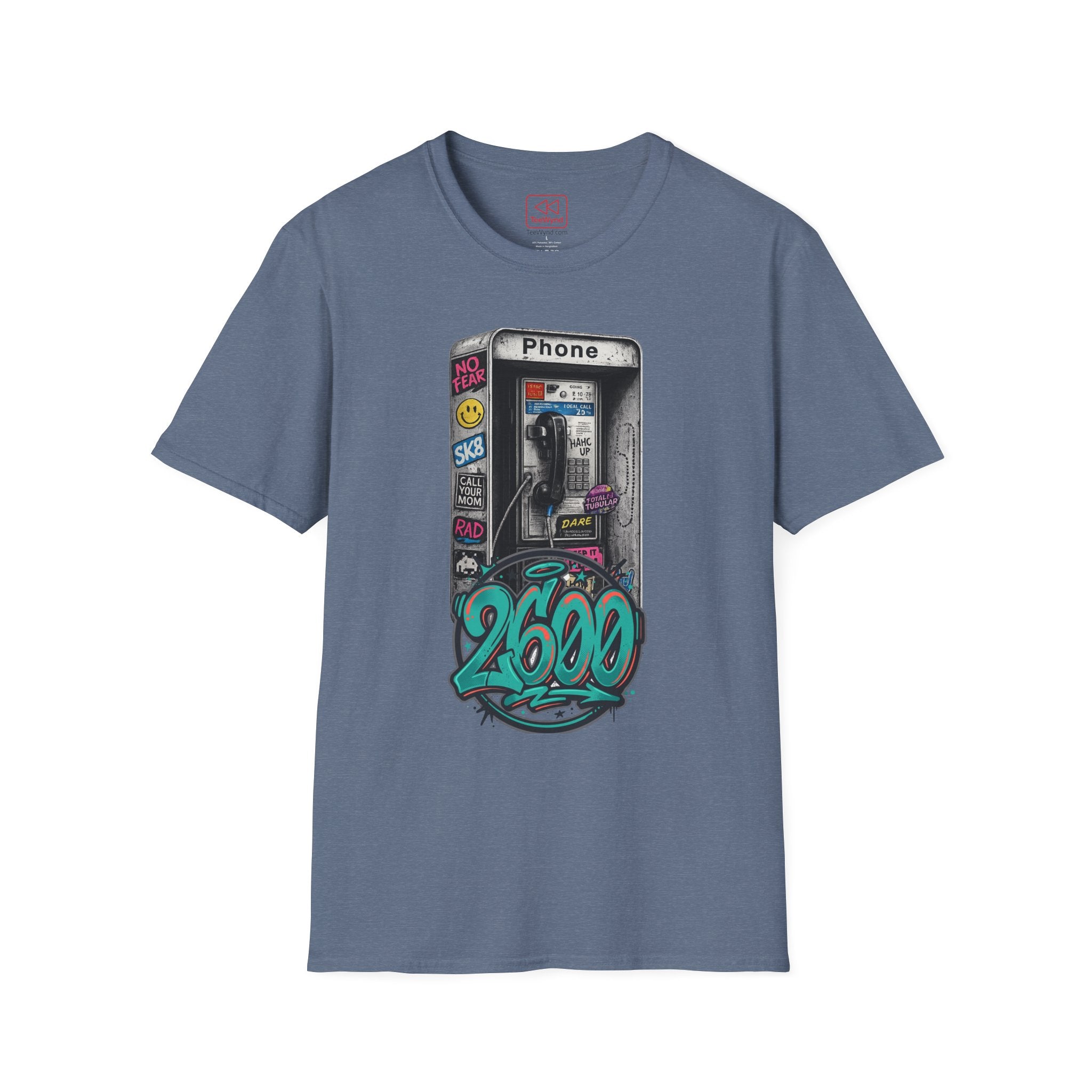 Old School Hacker Tee — "2600" Street Art Vintage Pay Phone T-Shirt