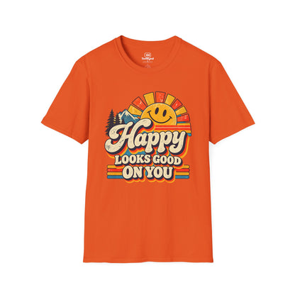 Happy Looks Good On You T-Shirt – Vintage Sunshine Positive Graphic Tee