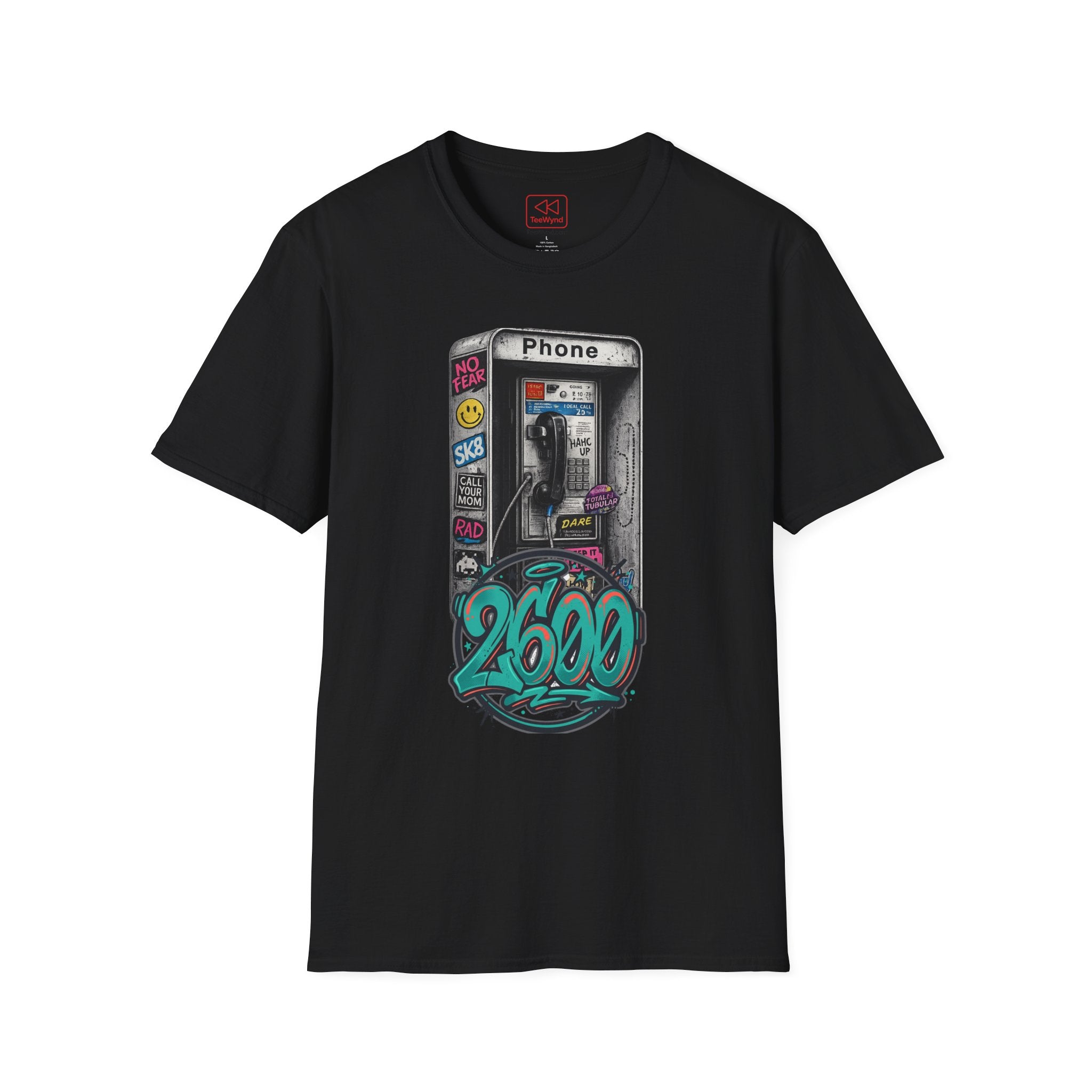 Old School Hacker Tee — "2600" Street Art Vintage Pay Phone T-Shirt