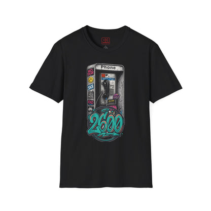 Old School Hacker Tee — "2600" Street Art Vintage Pay Phone T-Shirt