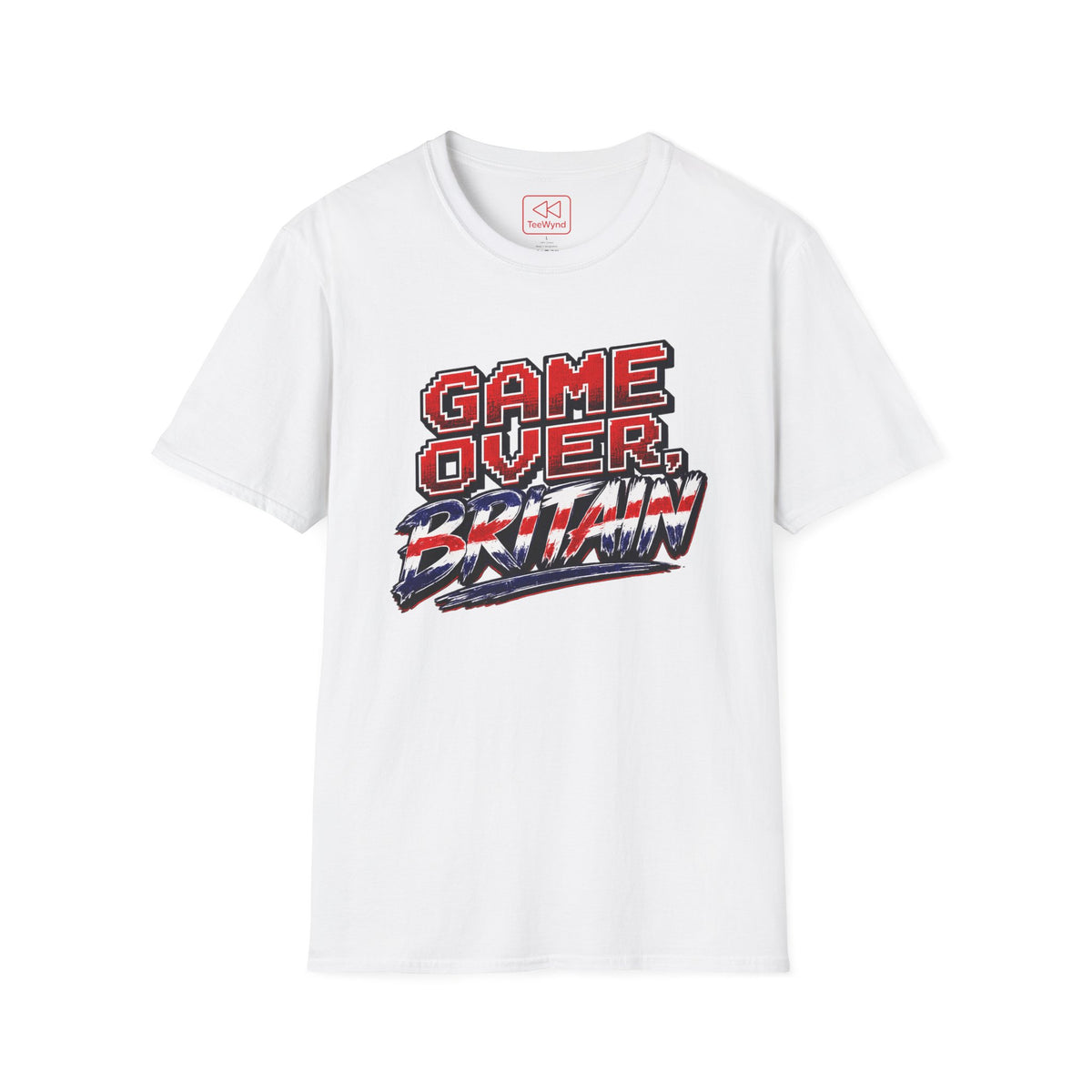 Game Over Britain T-Shirt — Retro Pixel Union Jack Graphic Tee