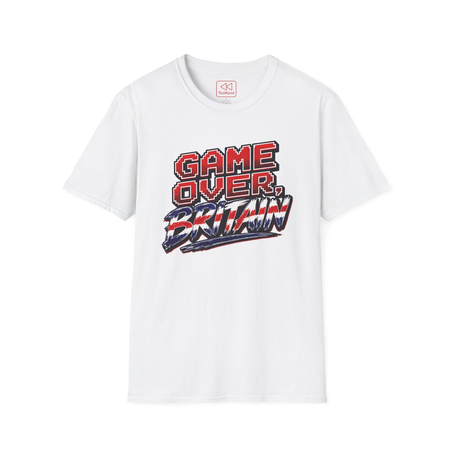 Game Over Britain T-Shirt — Retro Pixel Union Jack Graphic Tee
