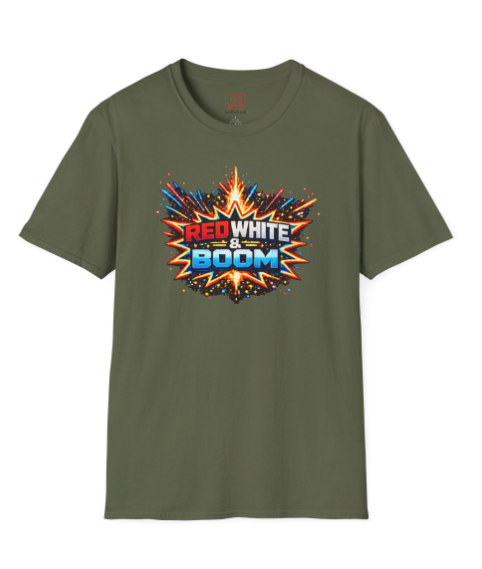 'Red White & Boom' T-Shirt — 4th of July Firework Graphic Tee