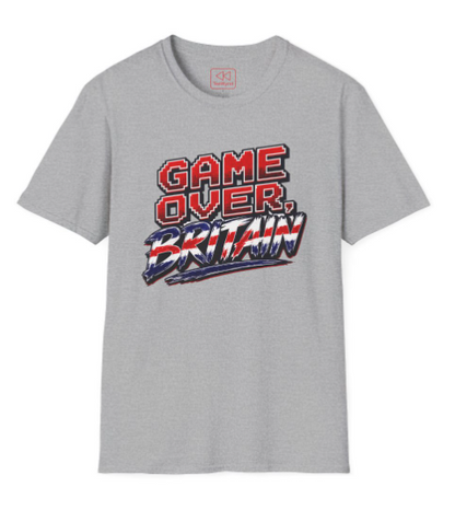Game Over Britain T-Shirt — Retro Pixel Union Jack Graphic Tee
