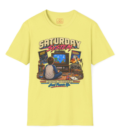 Saturday System: No Plans No Problem - Retro Gaming T-Shirt
