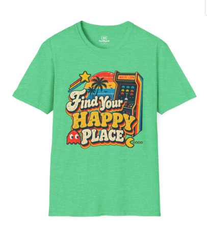 Retro Arcade “Find Your Happy Place” T-Shirt
